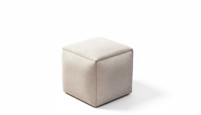 Hocker Sitzhocker Polsterhocker Stoffhocker Beige Schminkhocker Modern