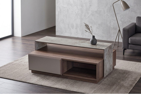 Couchtisch Kaffeetisch Sofatisch Beistelltisch Tisch Wohnzimmer Grau