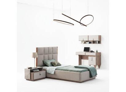 Kinderzimmer Möbel Designer Einzelbett Holz Nachttisch Schreibtisch 4tlg