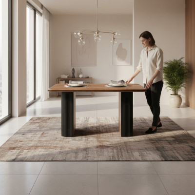 Holztisch Esszimmertisch Esstisch 140 cm Tisch Holz Braun Esszimmer
