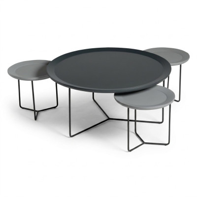 Couchtisch Gruppe Kaffeetisch Sofatisch Beistelltisch Schwarz Tisch
