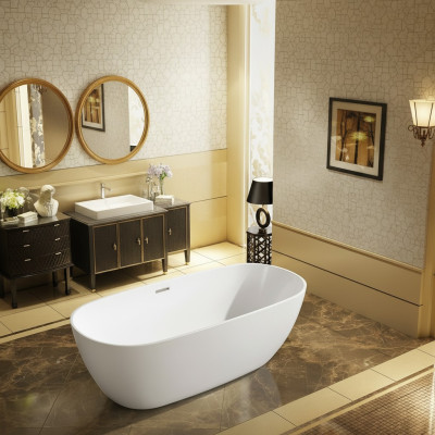 Standbadewanne Badezimmer Acryl Badewanne Wanne Freistehende Weiß