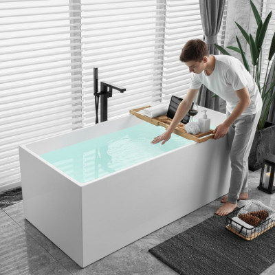 Standbadewanne Badezimmer Acryl Badewanne Wanne Weiß Zeitgenössisch