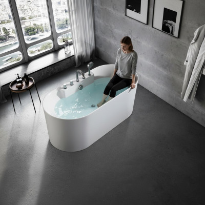 Standbadewanne Badezimmer Acryl Badewanne Wanne Weiß Zeitgenössisch