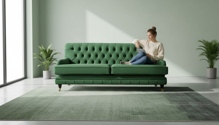 Chesterfield 3 Sitzer Designer Sofa Couch Polster Luxus Couchen Textil