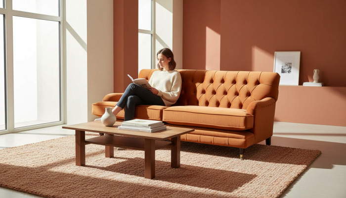 Chesterfield Design Luxus Polster Sofa Couch Sitz Garnitur Textil Neu