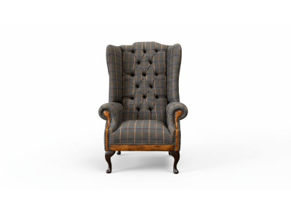 Chesterfield Sessel Couch Polster 1 Sitzer Textil Ohrensessel Polster