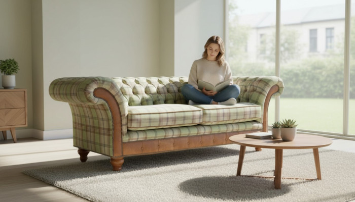 Luxuriöses Designer-Sofa im Chesterfield-Design mit drei Sitzplätzen