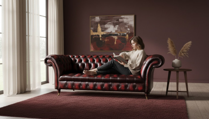 Chesterfield Leder Sofa 3 Sitzer Braun Designer Couch Luxus Polster Neu
