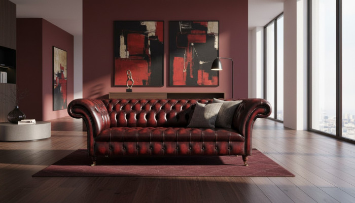 Chesterfield Leder Sofa 3 Sitzer Braun Designer Couch Luxus Polster Neu