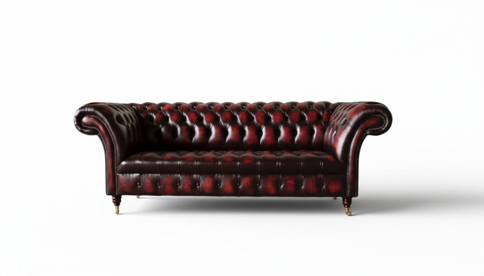 Chesterfield Leder Sofa 3 Sitzer Braun Designer Couch Luxus Polster Neu