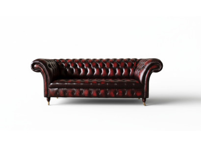 Chesterfield Leder Sofa 3 Sitzer Braun Designer Couch Luxus Polster Neu