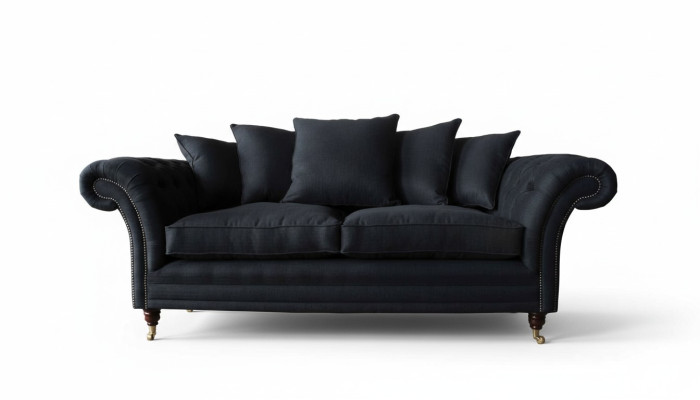 Sofa Textil Stoff 3 Sitzer Couch Designer Sitz Polster Schwarz xxl big