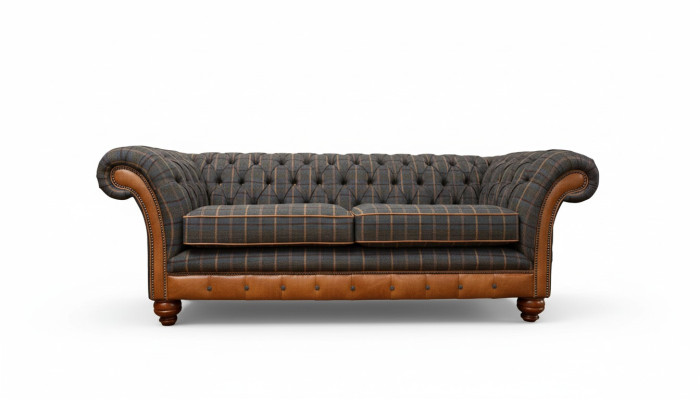 Sofa 3 Sitzer Designer Sofa Couch Polster Braun Couchen Stoff Textil Neu