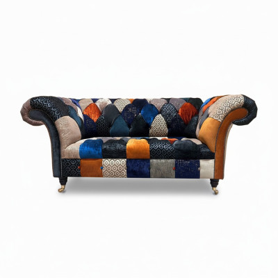 Sofas Sitz Stoff Design Dreisitzer Luxus Chesterfield Möbel Mehrfarbig