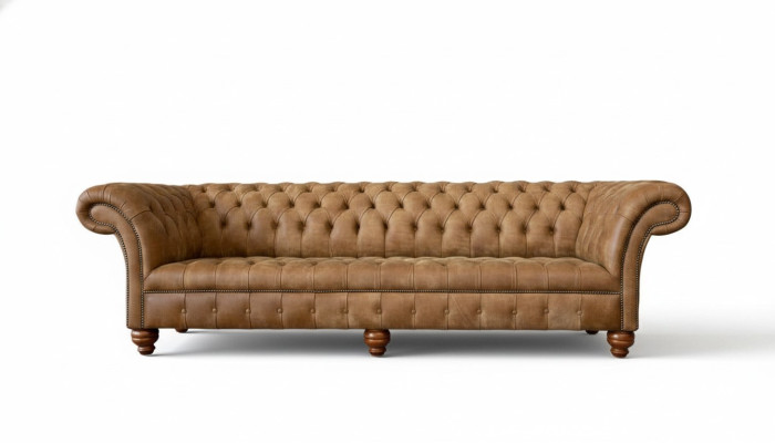 Sofa 4 Sitzer Chesterfield Polster Wohnzimmer Design Luxus Holz Neu