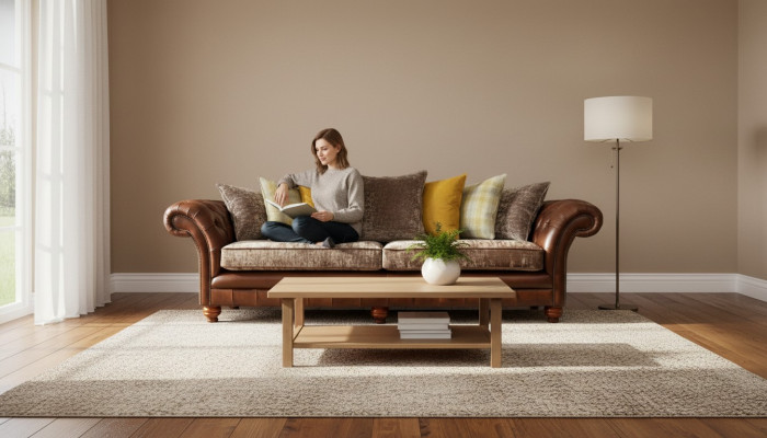 Sofa Couch 3 Sitzer Design Couch Polster Textil Klassisch Dreisitzer Neu