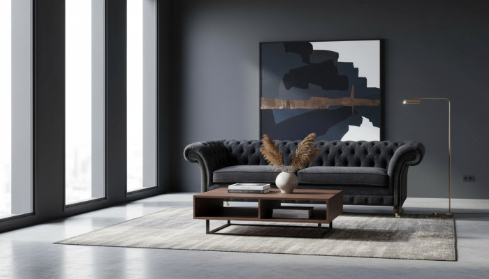 Dreisitzer Couch Polster Schwarz Sofa 3 Sitz Sofas Zimmer Möbel Design