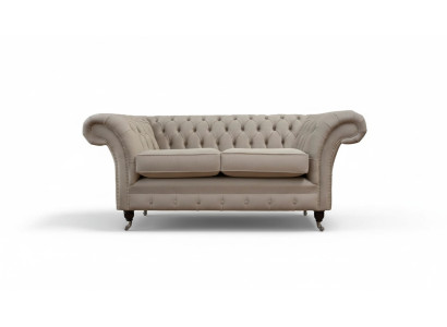 Chesterfield Textil Polster Sofa Design Luxus Couch Stoff Sofas 2 Sitzer