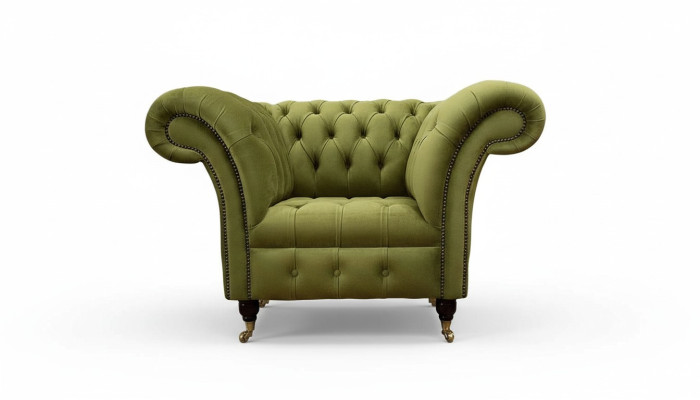Chesterfield Design Sessel Couch Polster Luxus Textil Couchen Einsitzer
