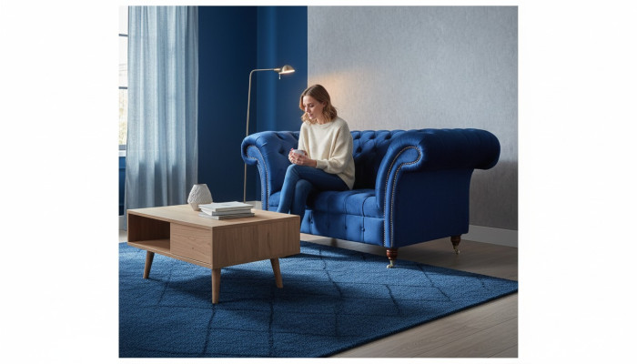 Design Sessel Textil Luxus Couch 1,5 Sitzer Sofa Relax Lounge Club Neu