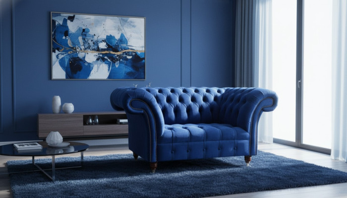 Design Sessel Textil Luxus Couch 1,5 Sitzer Sofa Relax Lounge Club Neu