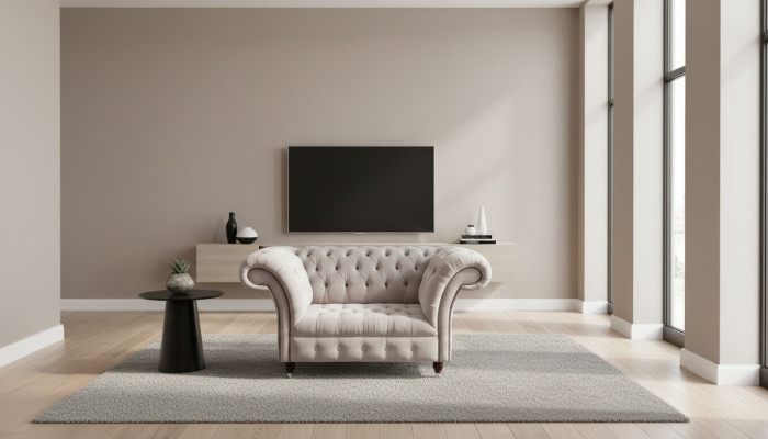 Chesterfield Textil Polster Sessel 1 Sitzer Sofas Design Luxus Stoffsofas