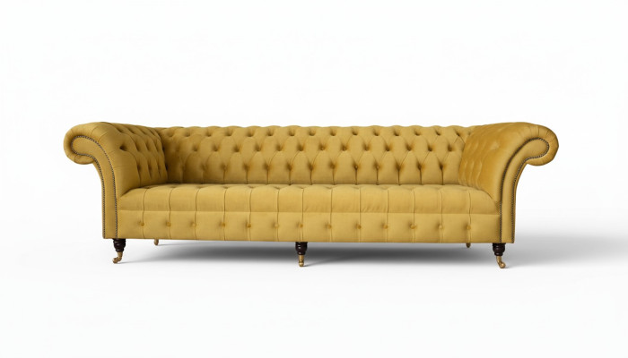 Chesterfield Textil Polster Luxus Sofa Design Couch Sofa 4 Sitzer Neu