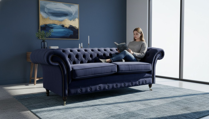 Chesterfield Dreisitzer Couch Polster Design Sofa 3er Sitz Sofas Möbel