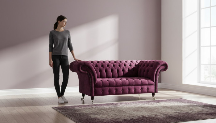 Sofa Luxus Textil Chesterfield Couch Sofas Polster 2 Sitzer Rosa Design