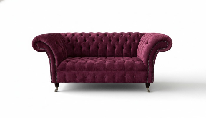 Sofa Luxus Textil Chesterfield Couch Sofas Polster 2 Sitzer Rosa Design