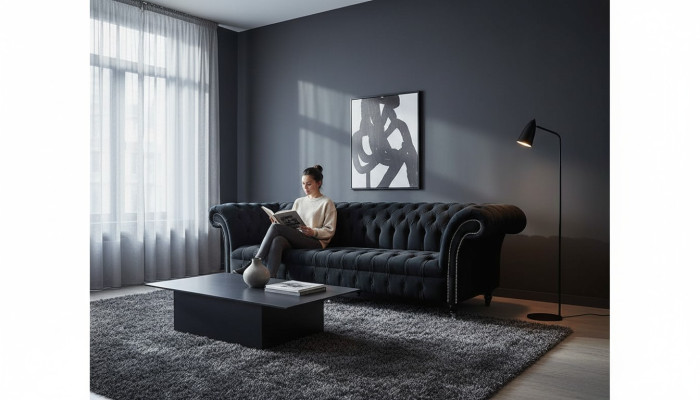 Sofa 4 Sitzer Chesterfield Polster Wohnzimmer Design Luxus Holz Neu