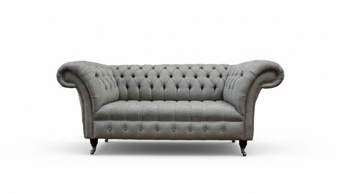 Chesterfield Zweisitzer Couch Polster Sofa Textil Couchen Stoff Luxus