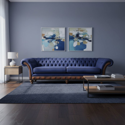 Modern Sofa Chesterfield 4 Sitzer Luxus Sofas Stoffsofa Wohnzimmer Couch Neu
