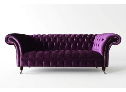 Chesterfield 3 Sitzer Design Sofa Polster Sitz Stoff Luxus Couchen Neu