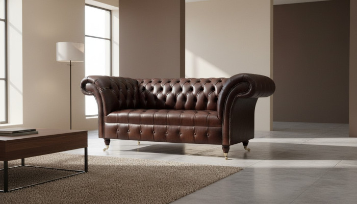 Sofa Couch Chesterfield Polster Sofas 2 Sitzer Leder Textil Lounge Neu