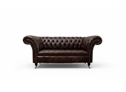 Sofa Couch Chesterfield Polster Sofas 2 Sitzer Leder Textil Lounge Neu
