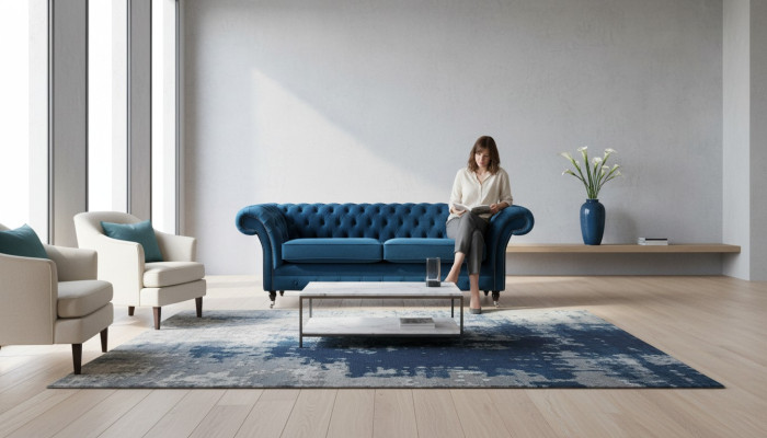 Design Sofa 3 Sitzer Couch Polster Luxus Textil Sofas Chesterfield Neu