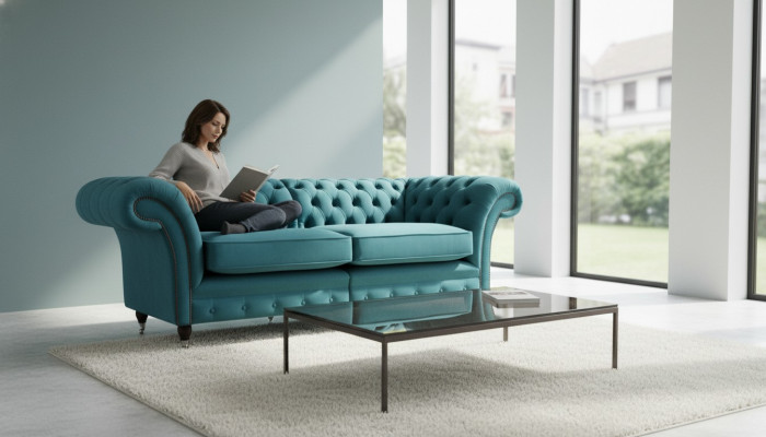 Design Sofa 3 Sitzer Couch Chsterfield Polster Sofas Wohnzimmer Design