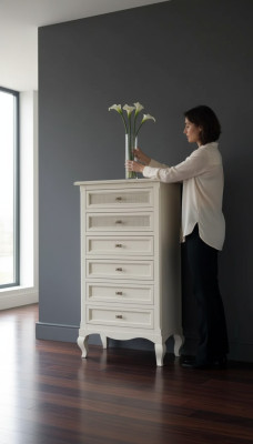 Kommode Holz Italienische Stil Möbel Luxus Weiß Kommoden Sideboard Neu