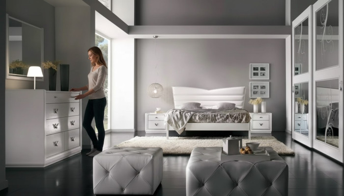 Luxus Schlafzimmer Möbel Bett 2x Nachttische Set Kommode Möbel 6tlg.Neu