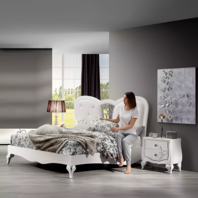 Bett 2x Nachttische 3 tlg. Schlafzimmer Set Design Möbel Modern Luxus Neu