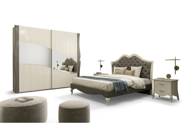 Design Betten Schlafzimmer Bett 2x Nachttische Modern Luxus Möbel 3tlg