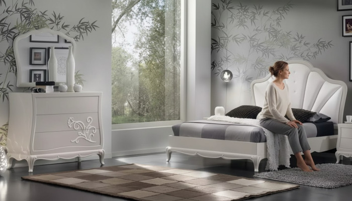 Luxus Schlafzimmer Set 5tlg. Bett 2x Nachttische Kommode Designer Möbel