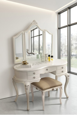 Schminktisch mit Spiegel Komplett Set Schlafzimmer Neu 2tlg. Konsole