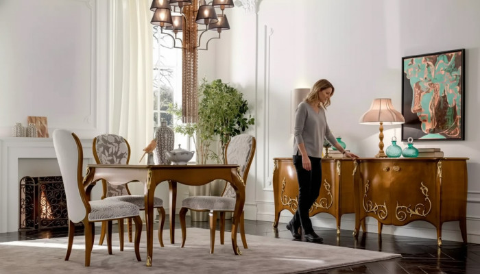 Esstisch Esszimmer Braun Essgruppe Klassischer Tisch 4x Stühle Set 6tlg