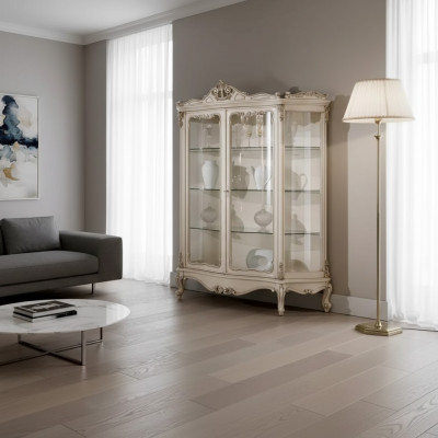 Vitrinen Glas Schrank Vitrine Wohnzimmer Holz Anrichte Luxus Möbel Neu