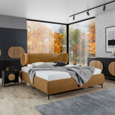 Schwarz-Braune Schlafzimmer Möbel Designer Bett Kleiderschrank Kommode