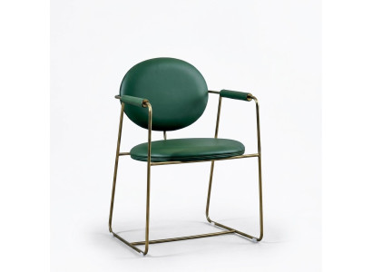 Grüner Edelstahlstuhl Designer Sessel Luxuriöser Einsitzer Moderne Möbel