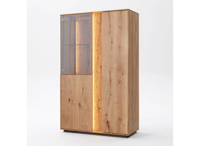 Braune LED-Vitrine Luxuriöse Anrichte Holz Möbel Designer Glasschränke